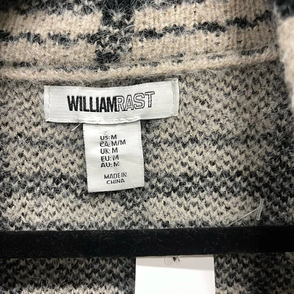 William Rast Cream and Black long Knit Vest - Picture 2 of 5